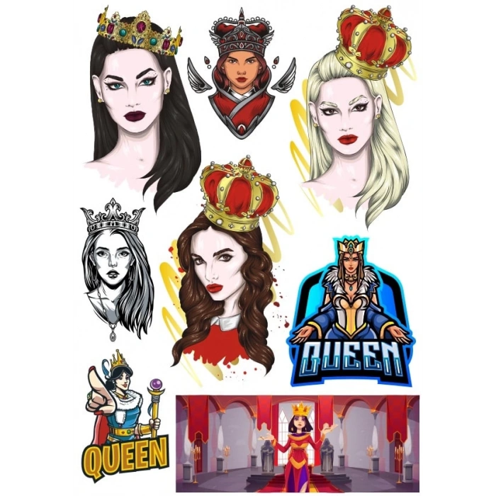 Kraliçe Sticker Set 8 8 Parça Telefon, Tablet, Defter, Laptop Sticker