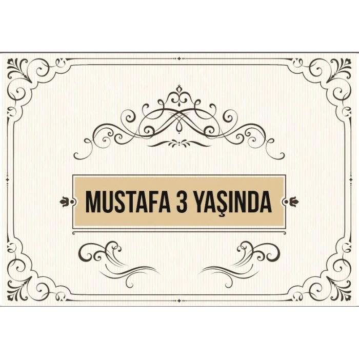 Krem Çerçeveli Doğum Günü Afişi 50X70 cm