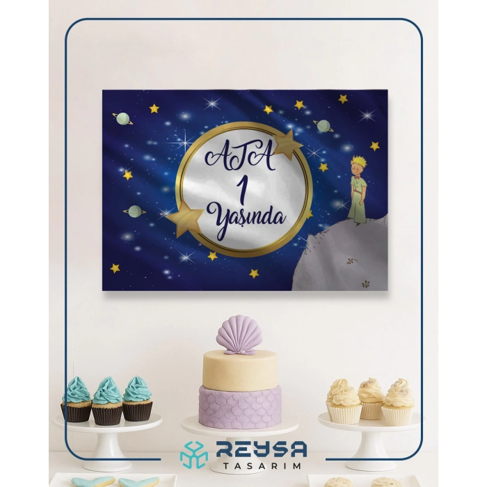 Küçük Prens Temalı Doğum Günü Afişi 100X150 cm