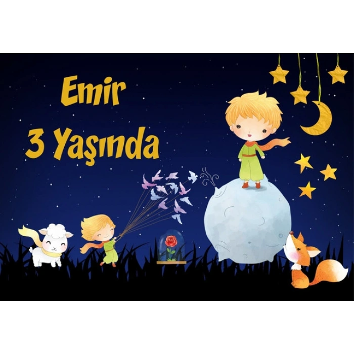 Küçük Prens Temalı Doğum Günü Afişi - 50x70 Cm