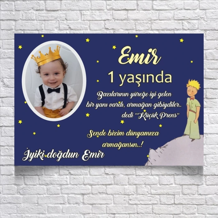 Küçük Prens Temalı Doğum Günü Afişi Resimli 70x100 Cm