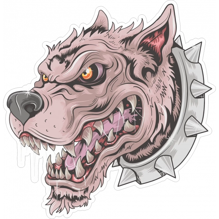 Kuduz Köpek Sticker 10x10 cmRenkli Sticker