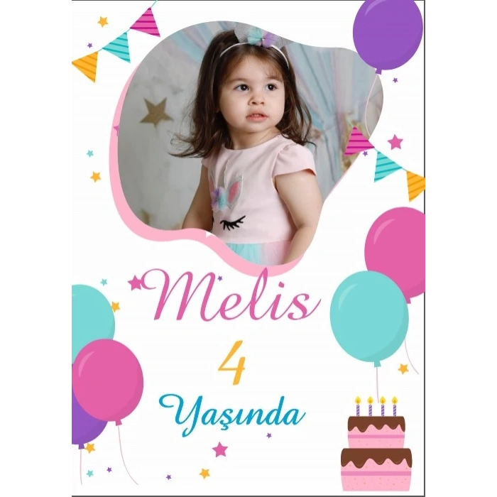 Pasta Temalı Doğum Günü Afişi 50X70 cm