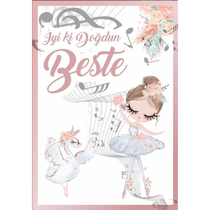 Baerin ve Beste Temalı Doğum Günü Afişi 70X100 cm