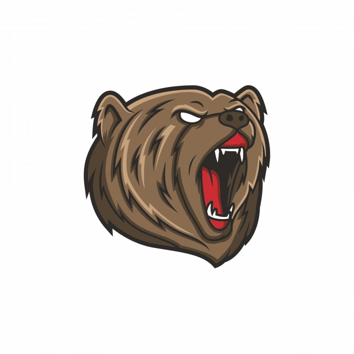 Kükreyen Ayı 1 Sticker 10x10 cmRenkli Sticker