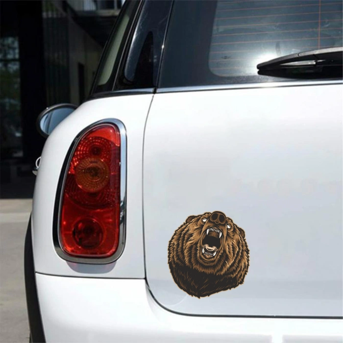 Kükreyen Ayı Sticker 2 10x10 cmRenkli Sticker