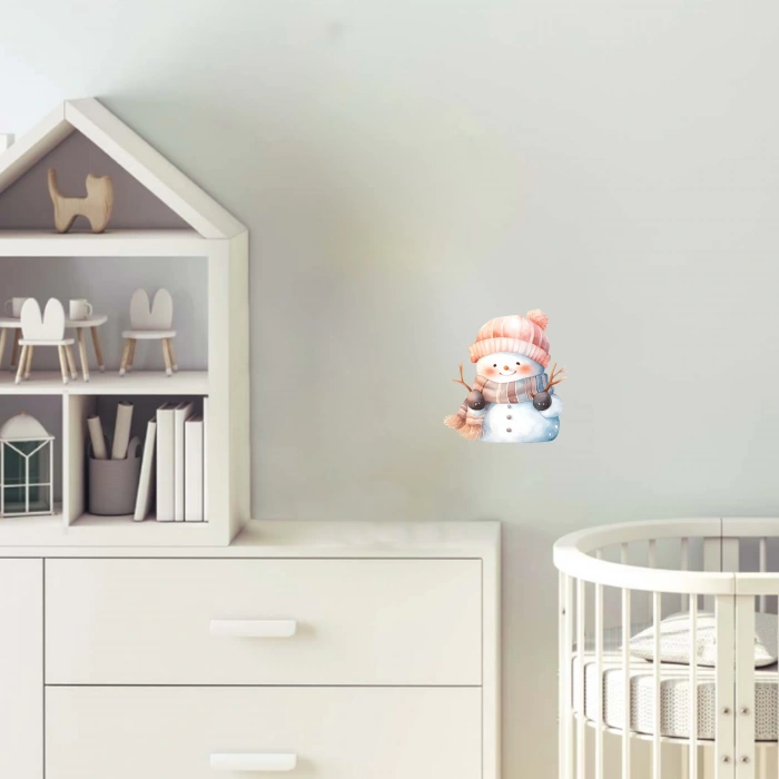 Kulaklıklı Karlı Adam Duvar Stickerı
