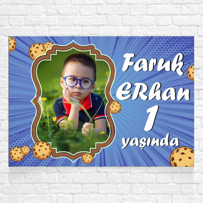 Kurabiye Temalı Doğum Günü Afişi 50X70 cm