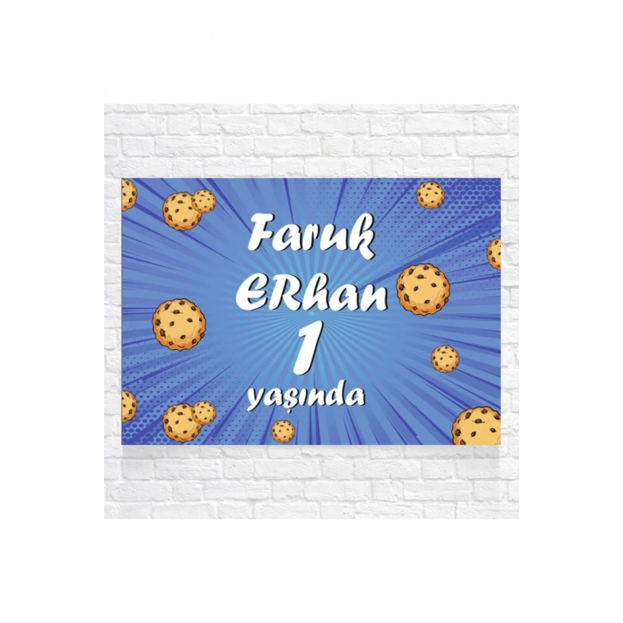 Kurabiye Temalı Doğum Günü Afişi 50X70 cm
