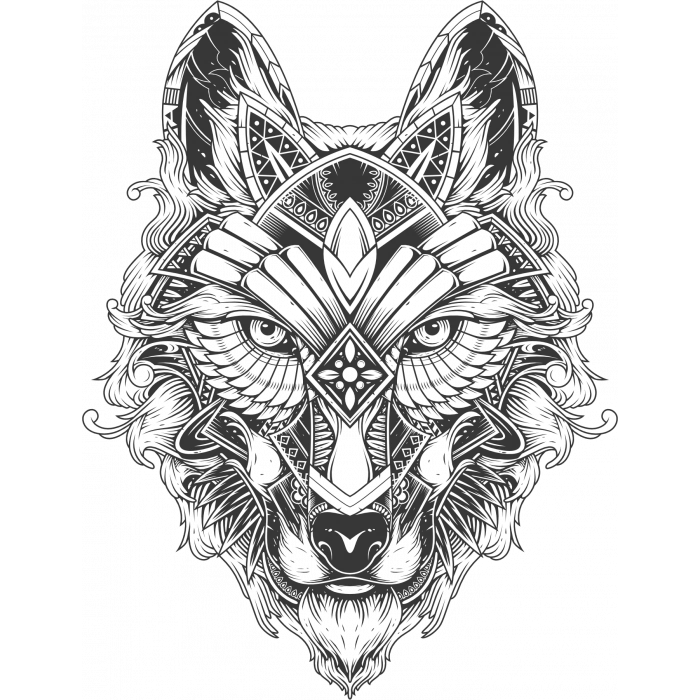 Kurt Desenli Sticker 10x10 cmRenkli Sticker