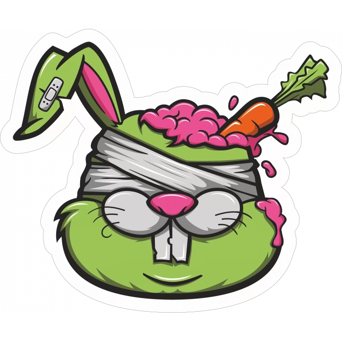 Tavşan Sticker 10x10 cmRenkli Sticker