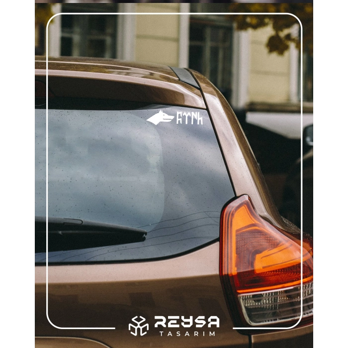 Kurt ve Türk Sticker 17x17 Cm Beyaz