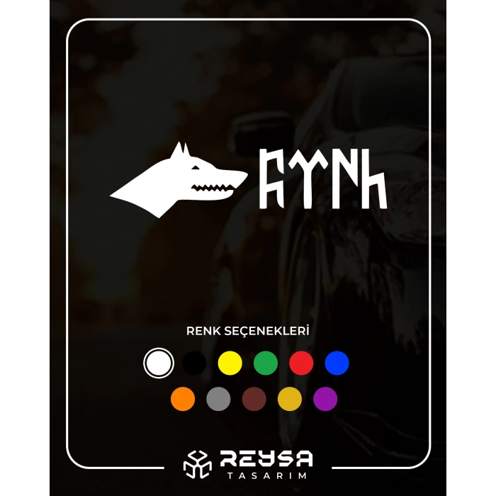 Kurt ve Türk Sticker 17x17 Cm Beyaz