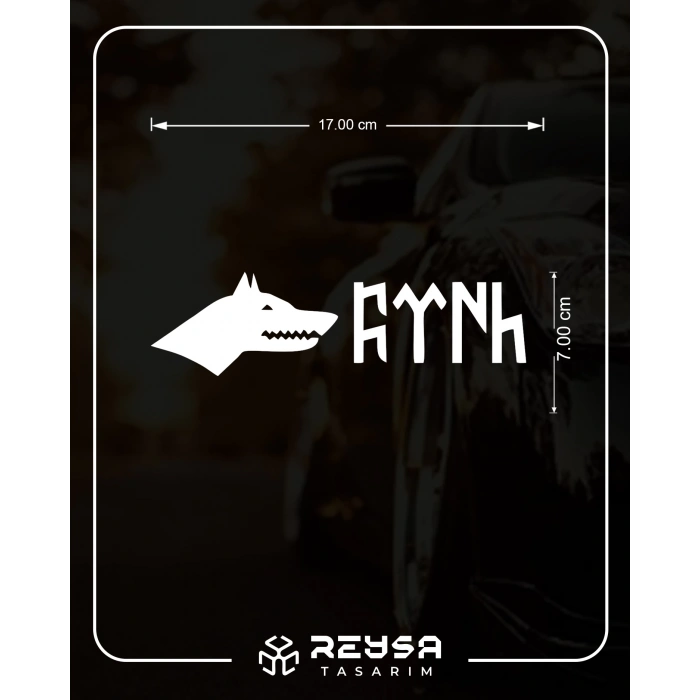 Kurt ve Türk Sticker 17x17 Cm Beyaz