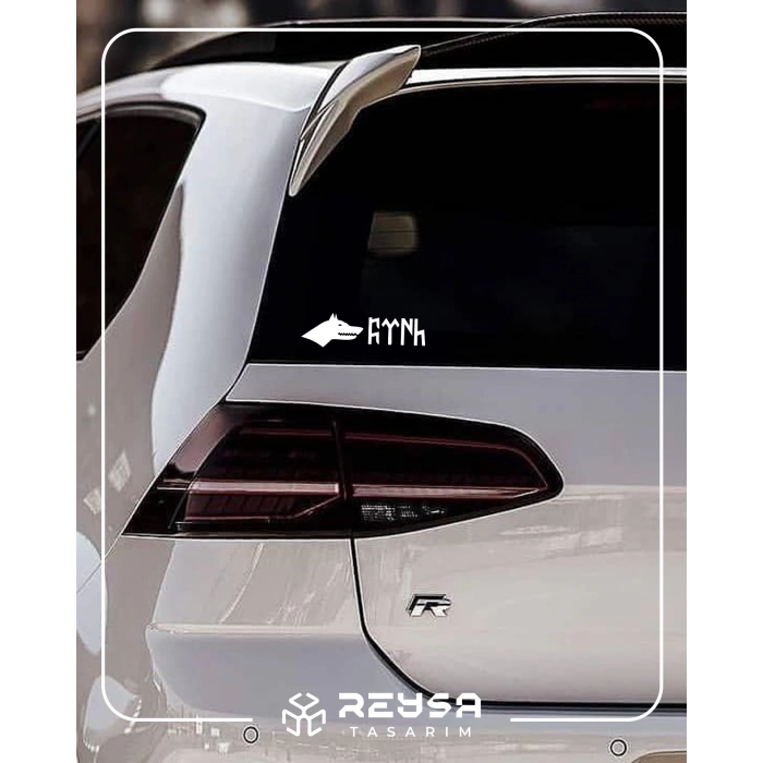 Kurt ve Türk Sticker 17x17 Cm Beyaz