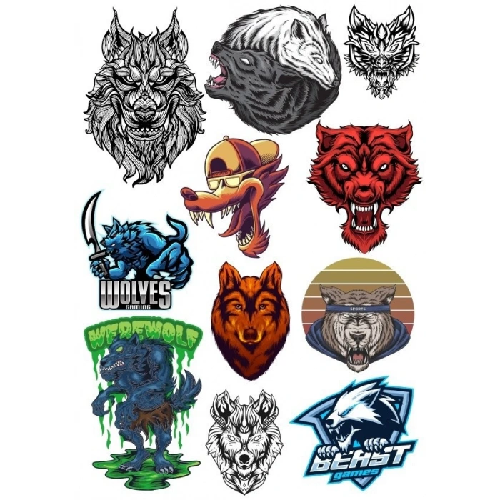 Kurt Wolf Sticker Set 11 Parça Telefon, Tablet, Defter, Laptop Sticker