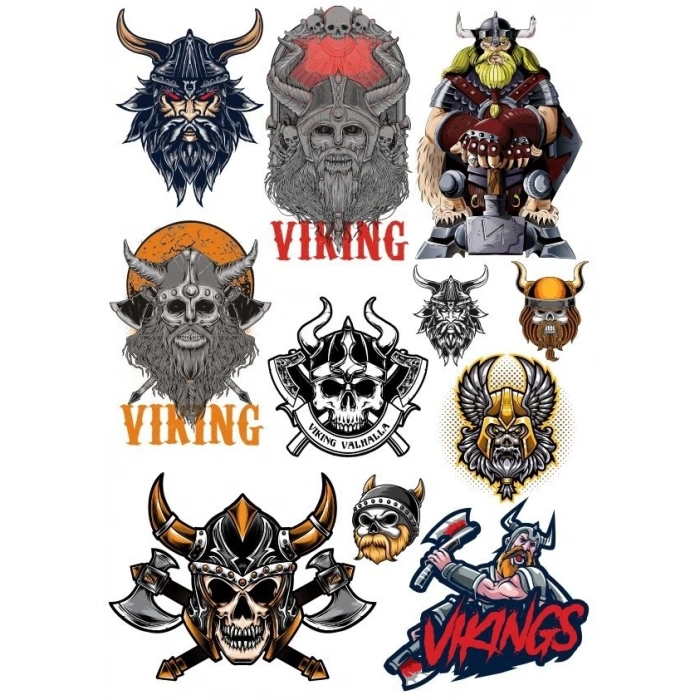 Kuru Kafa Vikings Sticker Set 11 Parça Telefon, Tablet, Defter, Laptop Sticker