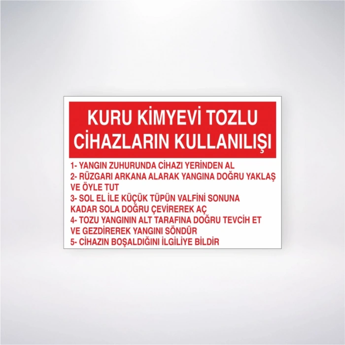 Kuru Kimyevi Cihazların Kullanılışı Sticker 20X28 Cm