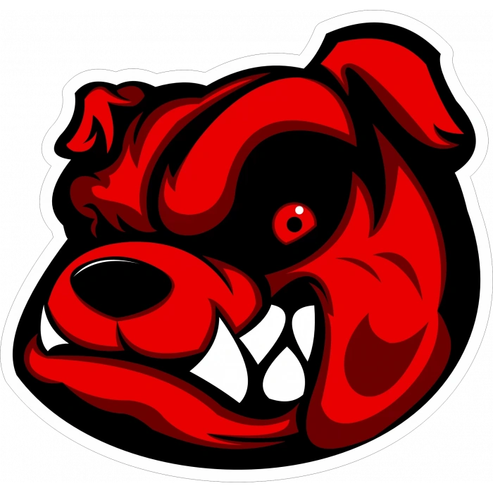 Kızgın Bulldog Sticker 10x10 cmRenkli Sticker