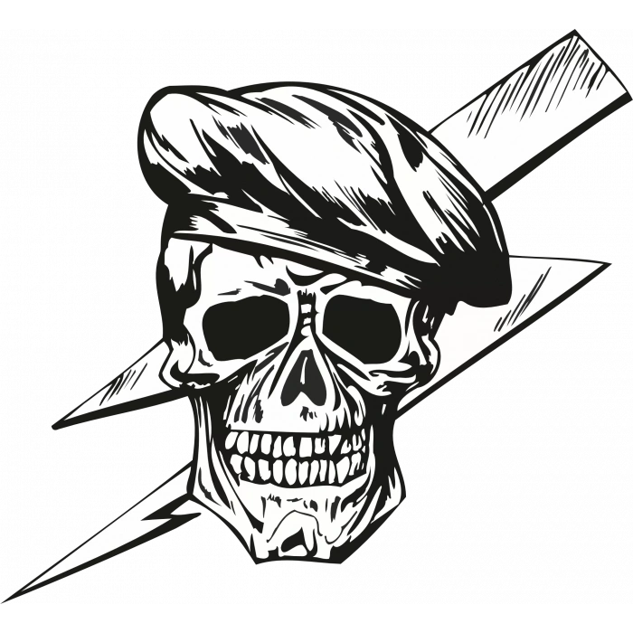 şimşek Kurukafa Sticker 10x10 cmRenkli Sticker