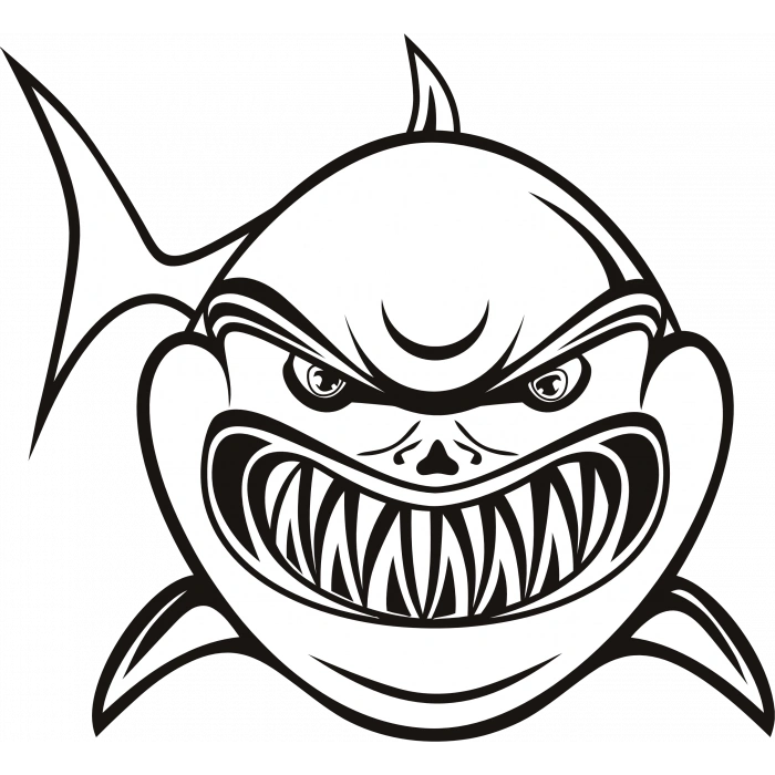 köpek balığı sticker 10x10 cmRenkli Sticker