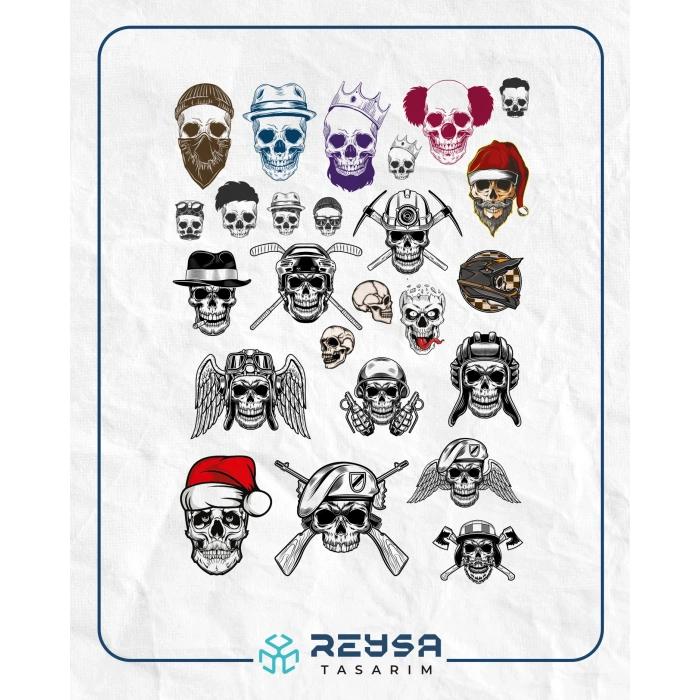 Kurukafa Sticker Set 11 20 Parça Telefon, Tablet, Defter, Laptop Sticker