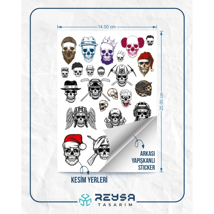 Kurukafa Sticker Set 11 20 Parça Telefon, Tablet, Defter, Laptop Sticker