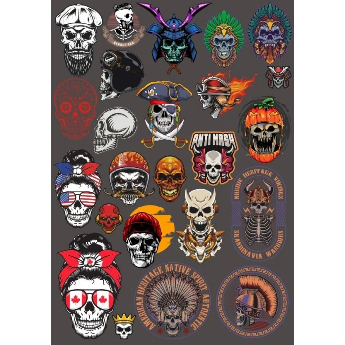 Kurukafa Sticker Set 8 17 Parça Telefon, Tablet, Defter, Laptop Sticker