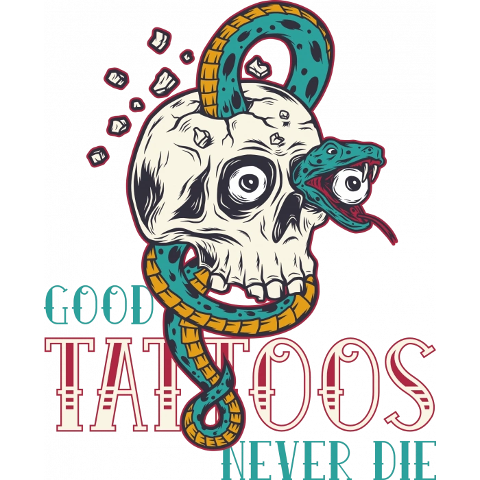 Kurukafadan Çıkan Yılan Sticker 10x10 cmRenkli Sticker