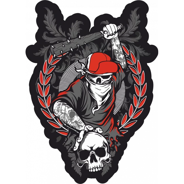 Kurukafalar Sticker 10x10 cmRenkli Sticker