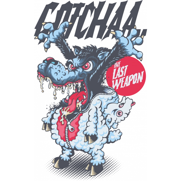 Kuzu Kılığına Girmiş Kurt Sticker 10x10 cmRenkli Sticker