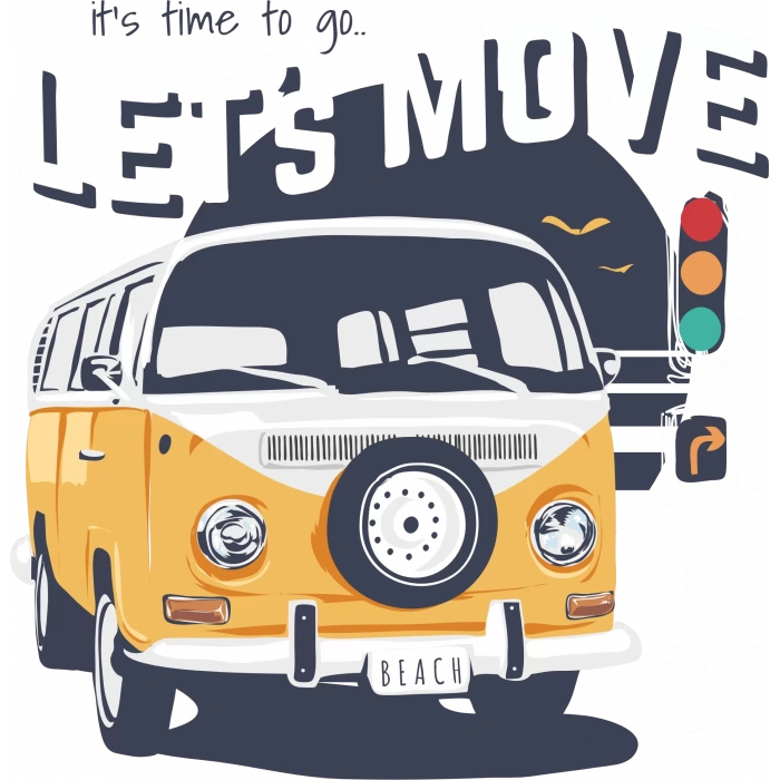 Lets Move Karavan Sticker 10x10 cmRenkli Sticker