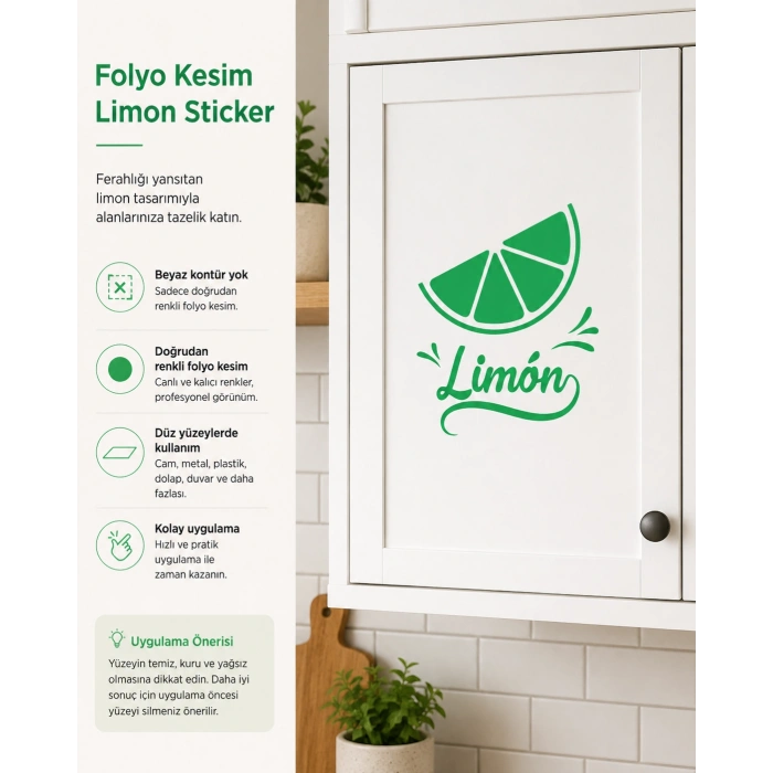 Limon Sticker 17x17 Cm Yeşil