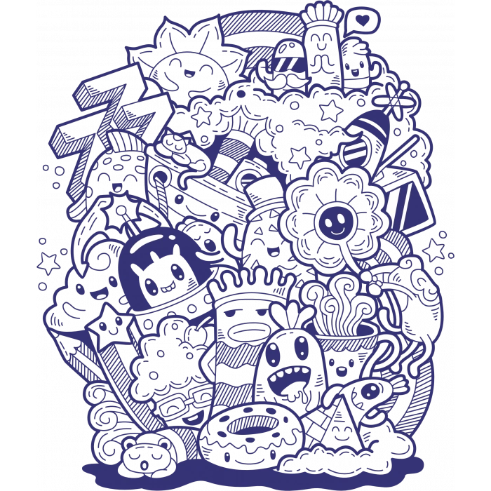 Desenler Sticker 10x10 cmRenkli Sticker