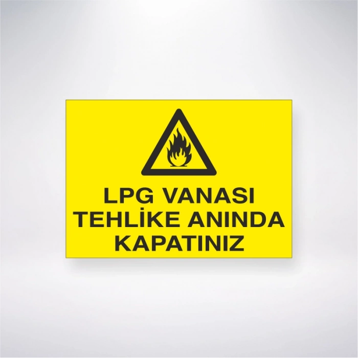 Lpg Vanası Tehlike Anında Kapatınız Sticker 20X28 Cm