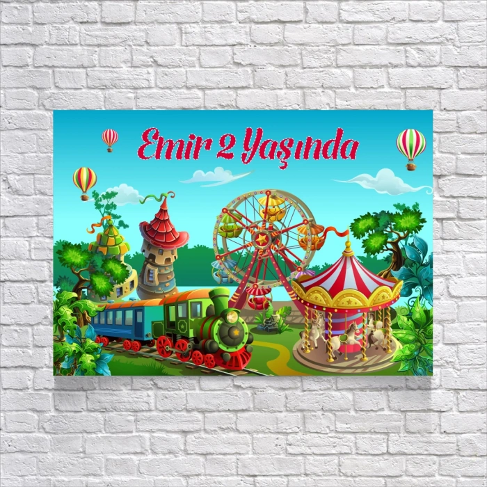 Lunapark Temalı Doğum Günü Afişi 50X70 cm