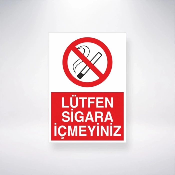 Lütfen Sigara İçmeyiniz Sticker 20X28 Cm