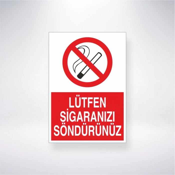 Lütfen Sigaranızı Söndürünüz Sticker 20X28 Cm