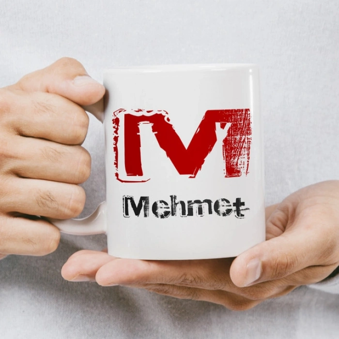M Harfi İsme Özel Kupa