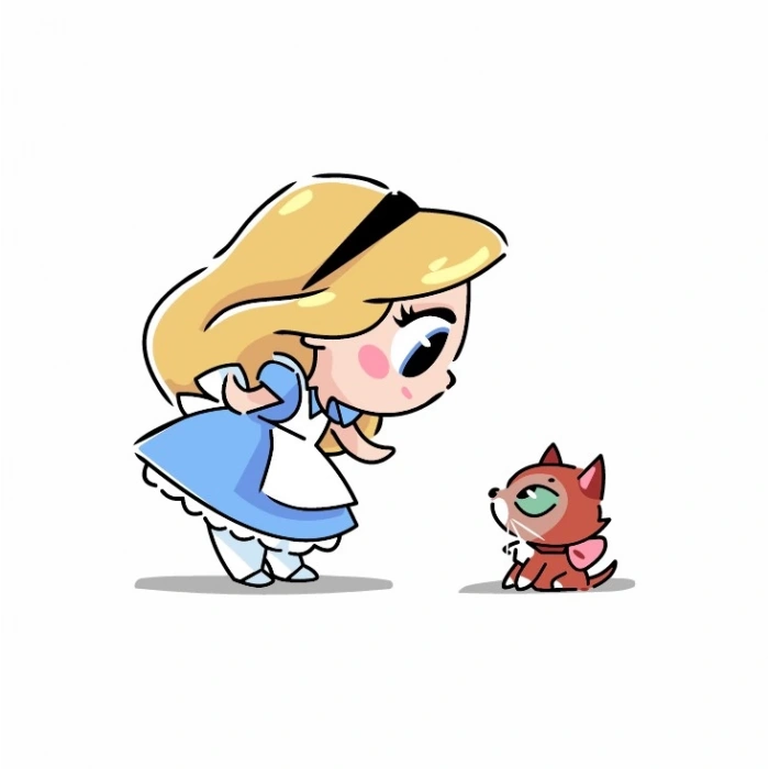 Masalsı Alice ve Arkadaşı Duvar Stickerı