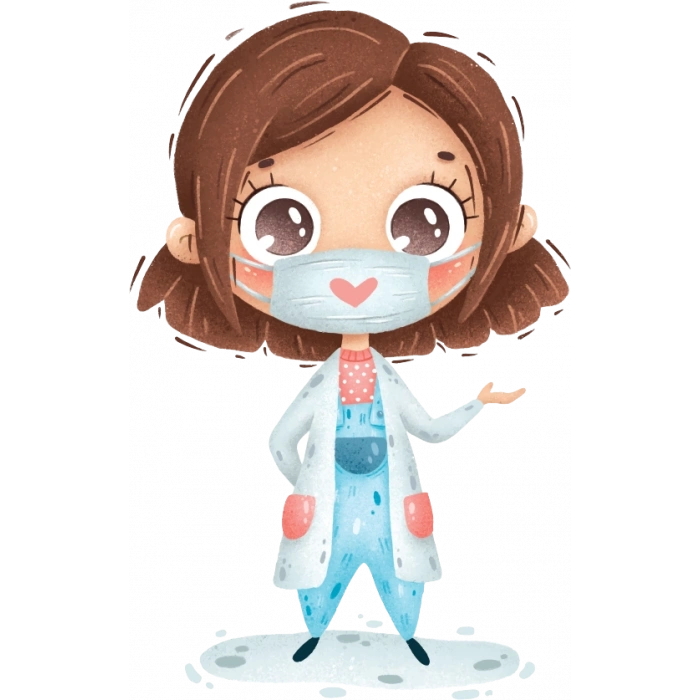 Maskeli Kız Doktor Duvar Stickerı