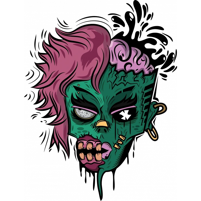 Korkunç Kadın Sticker 10x10 cmRenkli Sticker