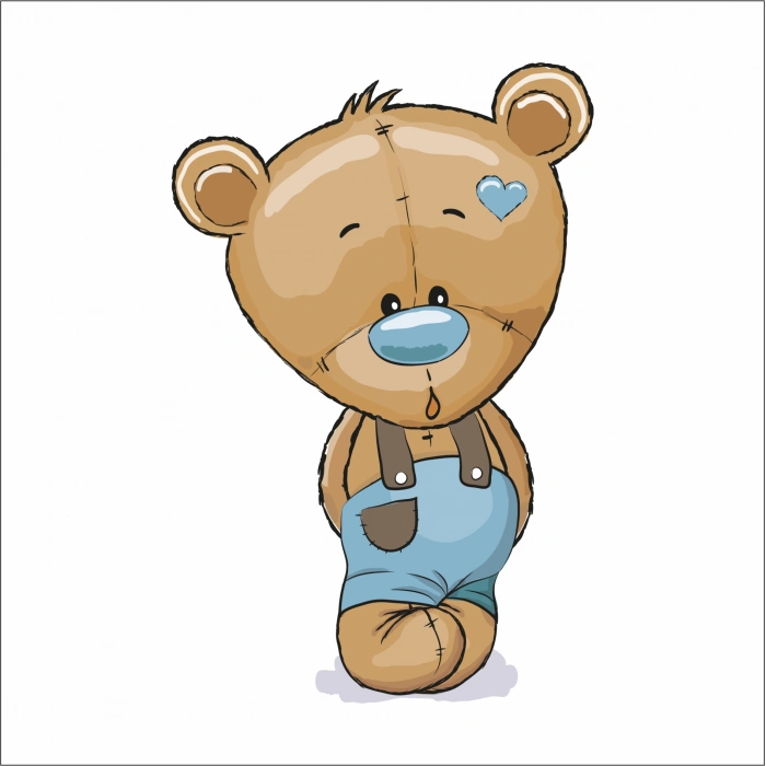 Mavi Pantalonlu Ayıcık Sticker