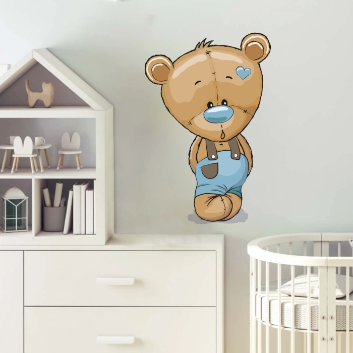 Mavi Pantalonlu Ayıcık Sticker