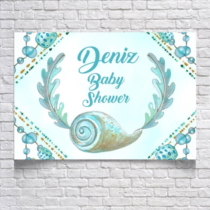 Mavi Salangoz Temalı Baby Shower Afişi 35x50 Cm