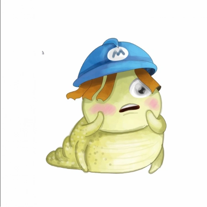 Mavi Şapkalı Canavar Squishy Stickerı