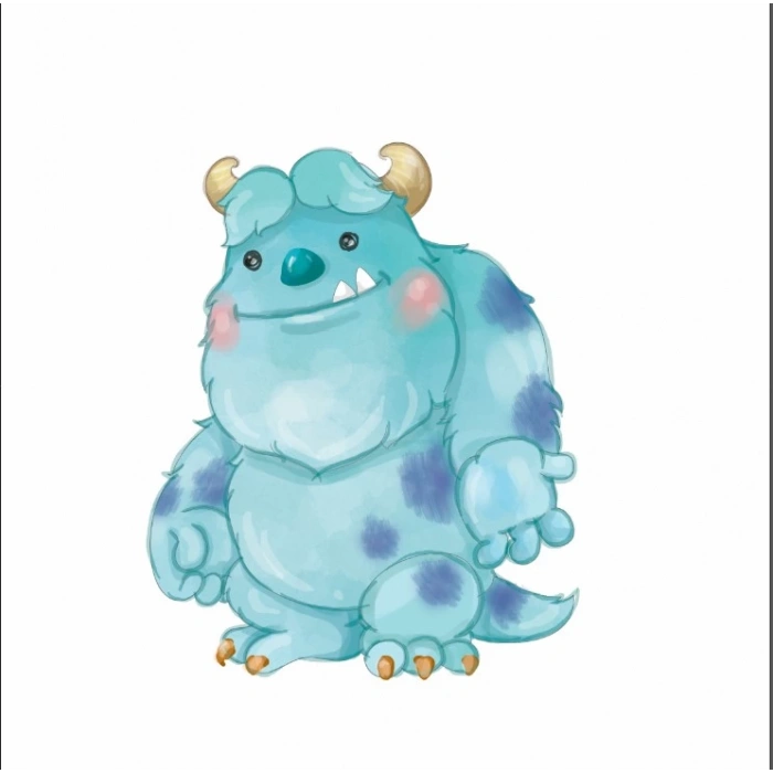 Mavi Tüylü Dev Canavar Sully Duvar Dekoru