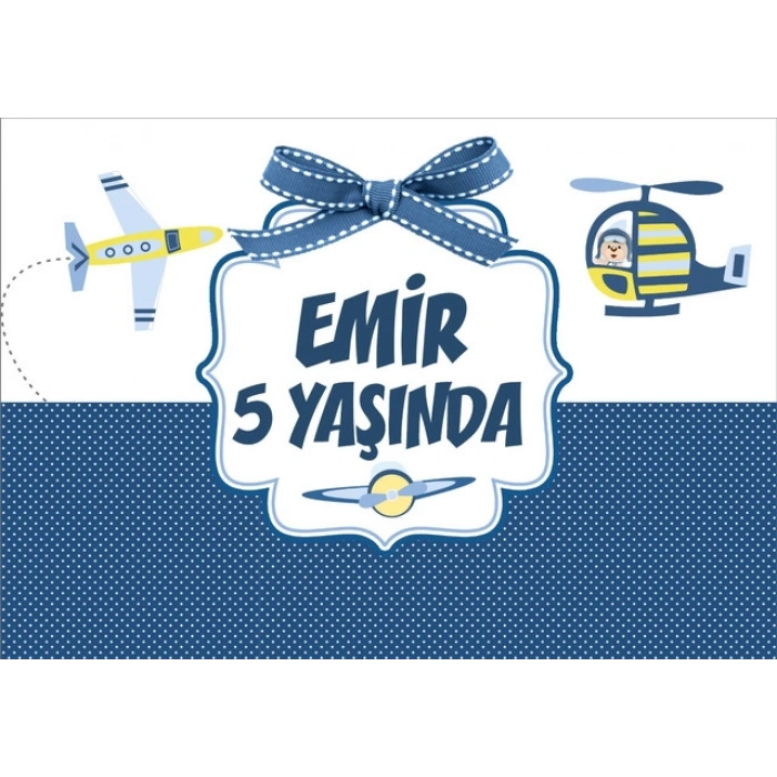 Mavi Uçaklar Doğum Günü Afişi - 100x150 Cm