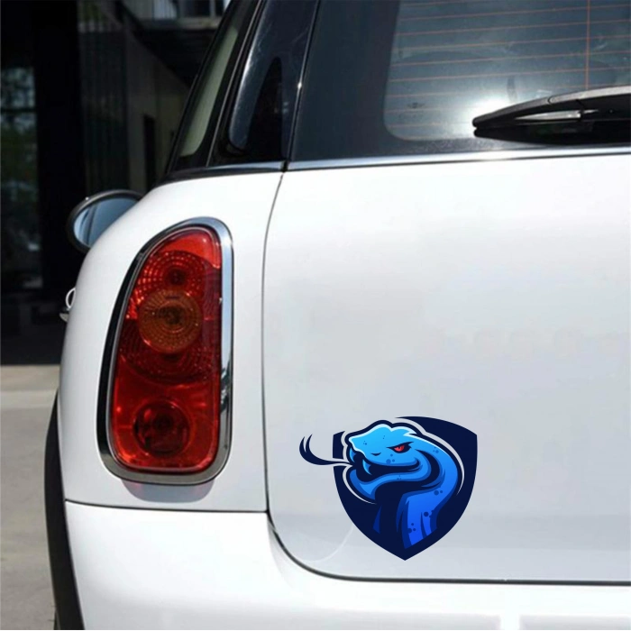 Mavi Yılan Sticker 10x10 cmRenkli Sticker