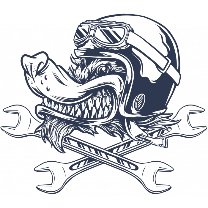 Mekanik Kurt Sticker 10x10 cmRenkli Sticker